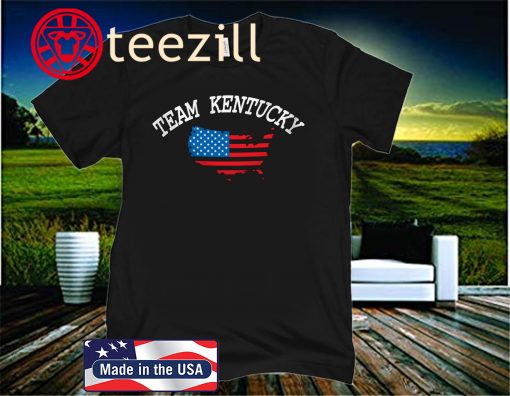 Team kentucky american flag map shirt