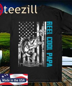 Fishing Reel Cool Papa USA Flag Fathers Day2020 Gift Shirt