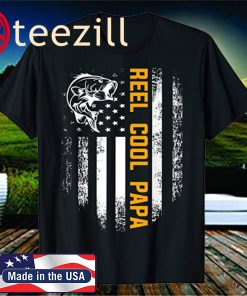 Reel Cool Papa Shirt Vintage Flag Fishing Father's Day Gift