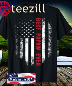 Vintage Best Papaw Ever American Flag For Father's Day Gift T-Shirt