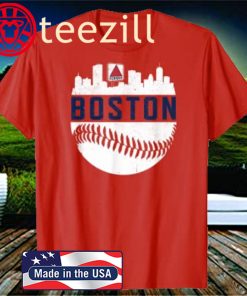 Boston Baseball Skyline Massachusetts Retro Fan Gift T-Shirt