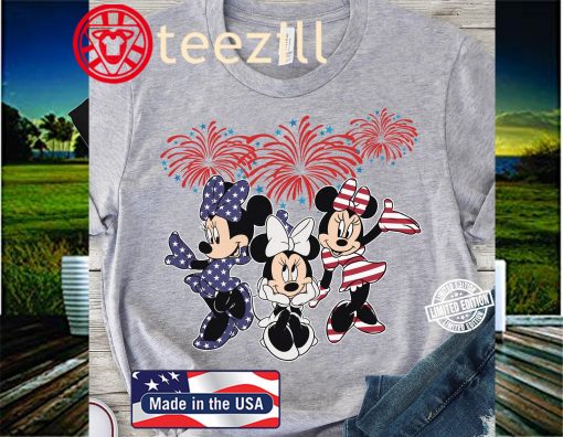 3 Mickey Patriot American Flag Shirt