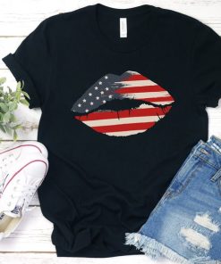 4th July Shirt, Patriotic Lips Sexy Shirt, USA Kiss Tee, Usa Shirt, American Flag Shirt, Independence Day, Fourth Of July Shirt, 4th Of July