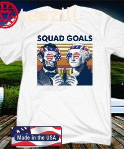 Abe Lincoln George Washington Squad Goals Flag T-Shirts