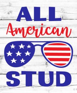 All American Stud Boys Fourth of July American Dude Merica US Flag 4th of July Shirt