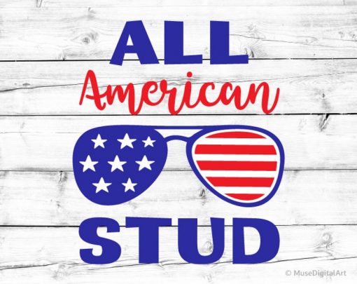 All American Stud Boys Fourth of July American Dude Merica US Flag 4th of July Shirt