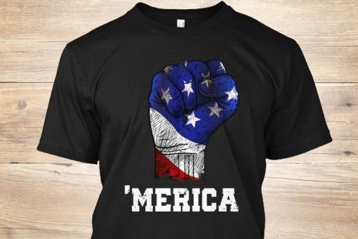America Fist American Flag T Shirt 4th July Independence Day - Memorial Day Shirt - Labor Day - Presidents day - Vintage USA Flag - Patriot