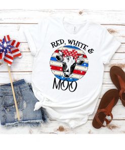 American Flag, Heifer shirt, USA Flag, Patritioc Cow shirt, Cow with bandana, Cow Lovers Tshirt