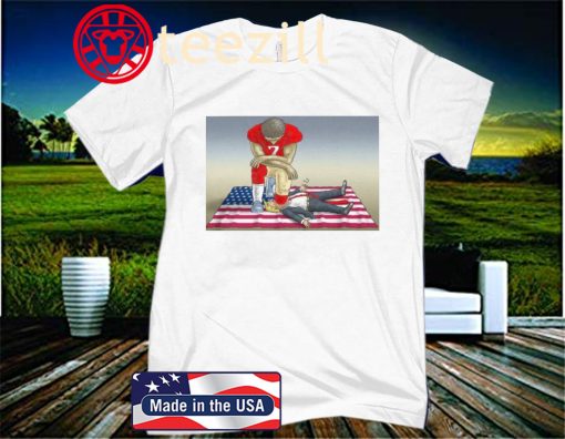 Colin Kaepernick Kneeling On Trump Head US Shirt