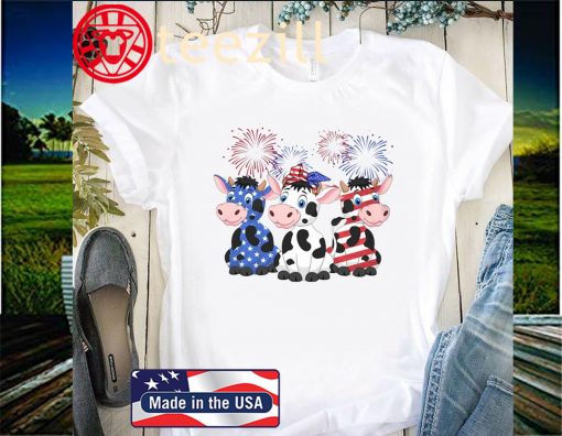 Cows American Flag 4th Of July US Shirt