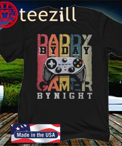 Daddy By Day By Night Gamer Vintage Official T-Shirt