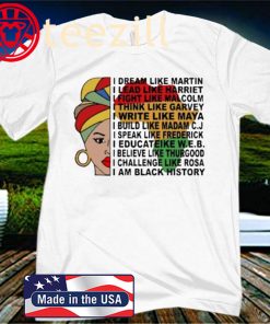 Girl Africa I Dream Like Martin I Am Black Sistory 2020 T-Shirts