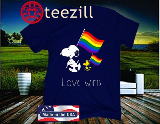 LGBT SNOOPY AND WOODSTOCK LOVE WINS T-SHIRT