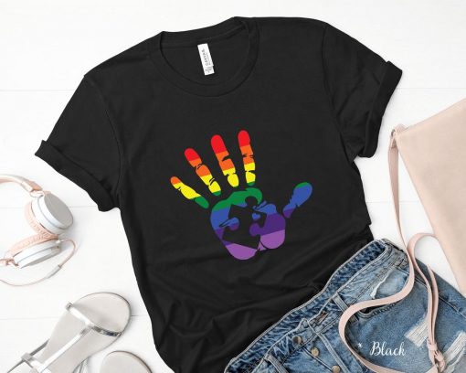 LGBT TShirt - Autism TShirt - Rainbow Hand Puzzle LGBT Autism TShirt - Gay Pride TShirt - Lesbian TShirt - Gay TShirt