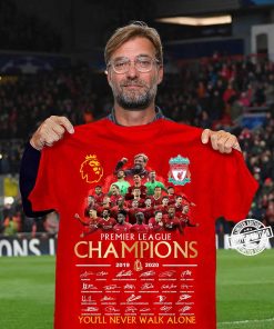 Liverpool Premier League Champions 2020 White Red UK - Liverpool FC Funny Fashion Shirt Hoodie Sweatshirt Tank Vneck All Size For Men Women