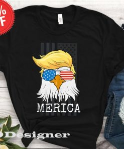 Merica Bald Eagle 4th of July Trump American Flag Shirt- INDEPENDENCE Day - Usa Flag- America Flag -Memorial Day Gift Shirt