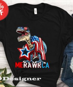 Merica T Rex Dinosaur 4th of July American Flag Shirt- INDEPENDENCE Day - Usa Flag- America Flag -Memorial Day Gift Shirt