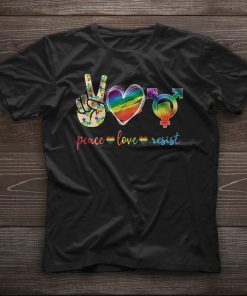 Peace Love Resist Pride LGBT Heart Shirt Love is win lgbt gift lesbian gift gay T-shirt resist lgbt shirt gay mom Lesbian mom lgbt support