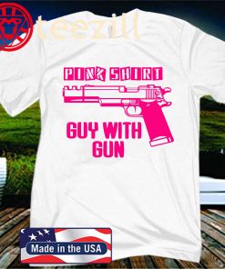 Pink Shirt Guy With Gun White