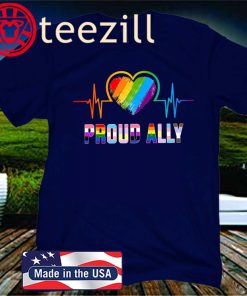 Proud Ally Rainbow Heartbeat LGBT Pride Unisex Shirt
