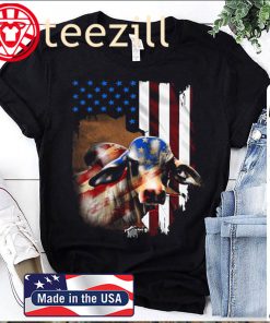 US flag Cow Farmer 4th Of July Official T-Shirt