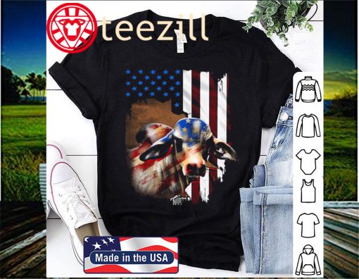 US flag Cow Farmer 4th Of July Official T-Shirt