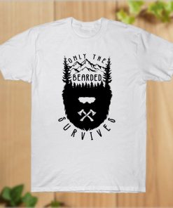 Love Camping Shirt, Only The Bearded Survives, Wanderlust Shirt, Camping Camper Adventure Unisex Vintage Cotton T-Shirt