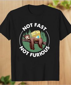 Love Camping Shirt, Sloth Not Fast Not Furious, Adventure Lover Unisex Vintage Cotton T-Shirt