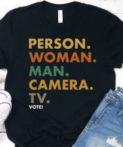 Person Woman Man Camera TV Vote Retro Cognitive 45 Shirt
