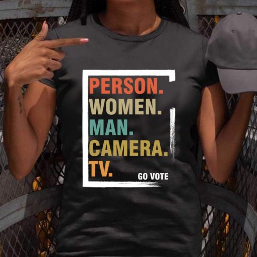 Person Woman Man Camera TV shirt