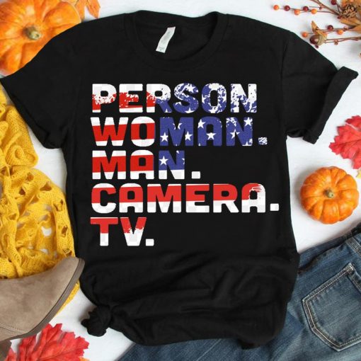 Person, Woman, Man, Camera, TV tee - Donald Trump's shirt Crazy Cognitive Test Word Association Shirt Men & women