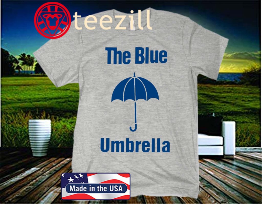 the blue umbrella shirt