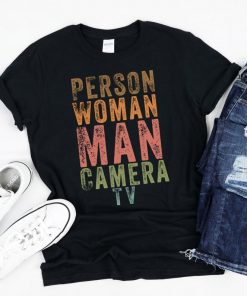Vintage Person Woman Man Camera TV Shirt, Go Vote! Shirt, person woman man Tshirt