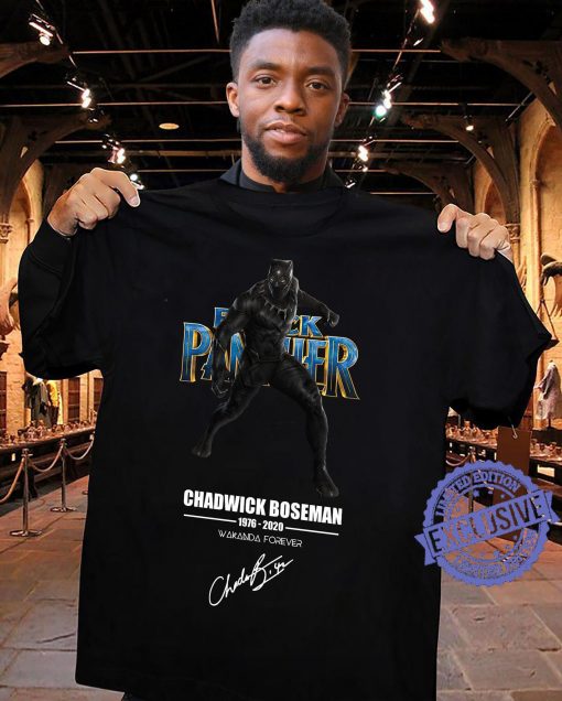 Black panther chaowick boseman 1976-2020 wakanda forever tee shirt