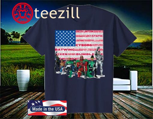 DC Fandome American Flag Group Shot T-Shirt