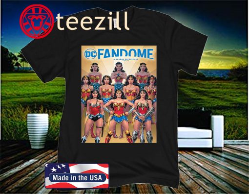 DC Fandome Wonder Woman Through The Years Comic Cover Premium T-Shirt