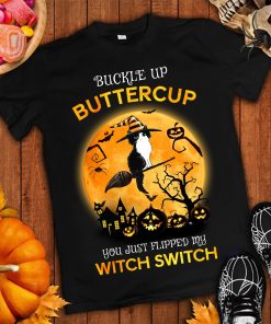Halloween Cat Buckle Up Butter Cup Shirt