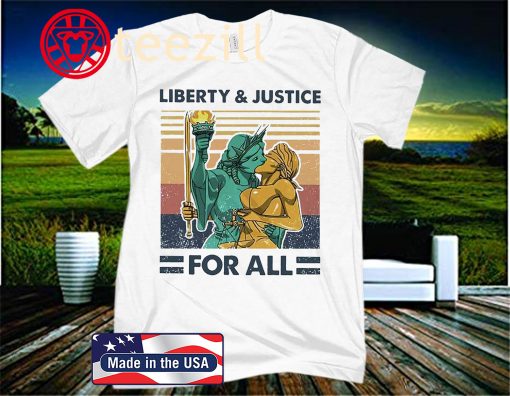 Liberty And Justice For All LGBT Pride Vintage T-Shirt
