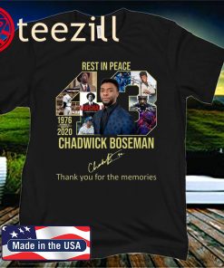 Rest in peace 43 chadwick boseman thank you for the memories tee shirt