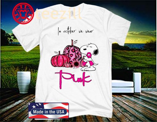 Snoopy and pumpkin in october we wear pink 2020 shirt
