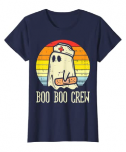 Boo Boo Crew Ghost Nurse Retro Halloween 2020 Nursing RN Shirt