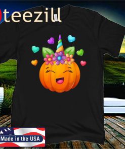 Cute Unicorn Pumpkin For Halloween Girls 2020 Shirt