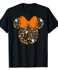 Disney Minnie Mouse Halloween Ghosts Pumpkins Spiders T-Shirt