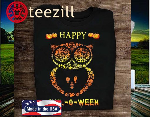Happy Owl-o-ween Funny Owl Halloween Owl-o-ween T-Shirt