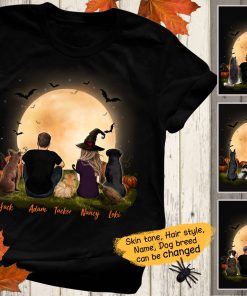 Personalized custom dog & couple t-shirt tee Halloween 2020 gift for dog mom dad lover T-Shirt