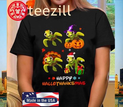 Turtles Happy HalloThanksMas Gift T-Shirt