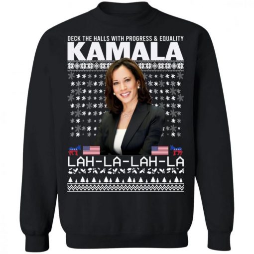 Deck The Halls With Progress And Equality Kamala Lah La Christmas Kamala T-Shirt