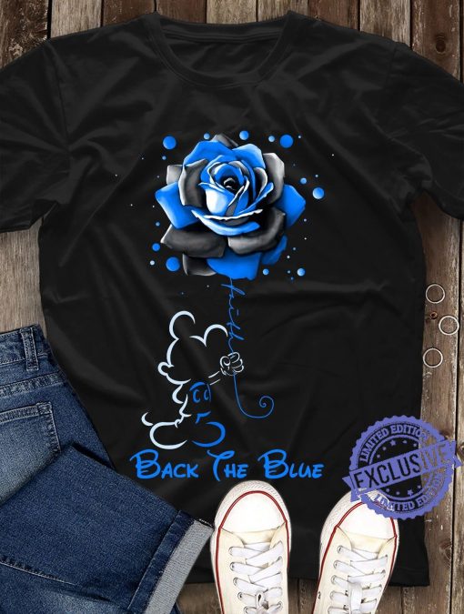 Mickey Flower Back The Blue Girl Shirt