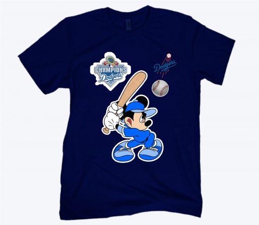 Mickey Mouse playing Baseball World series Champion Dodgers Shirt