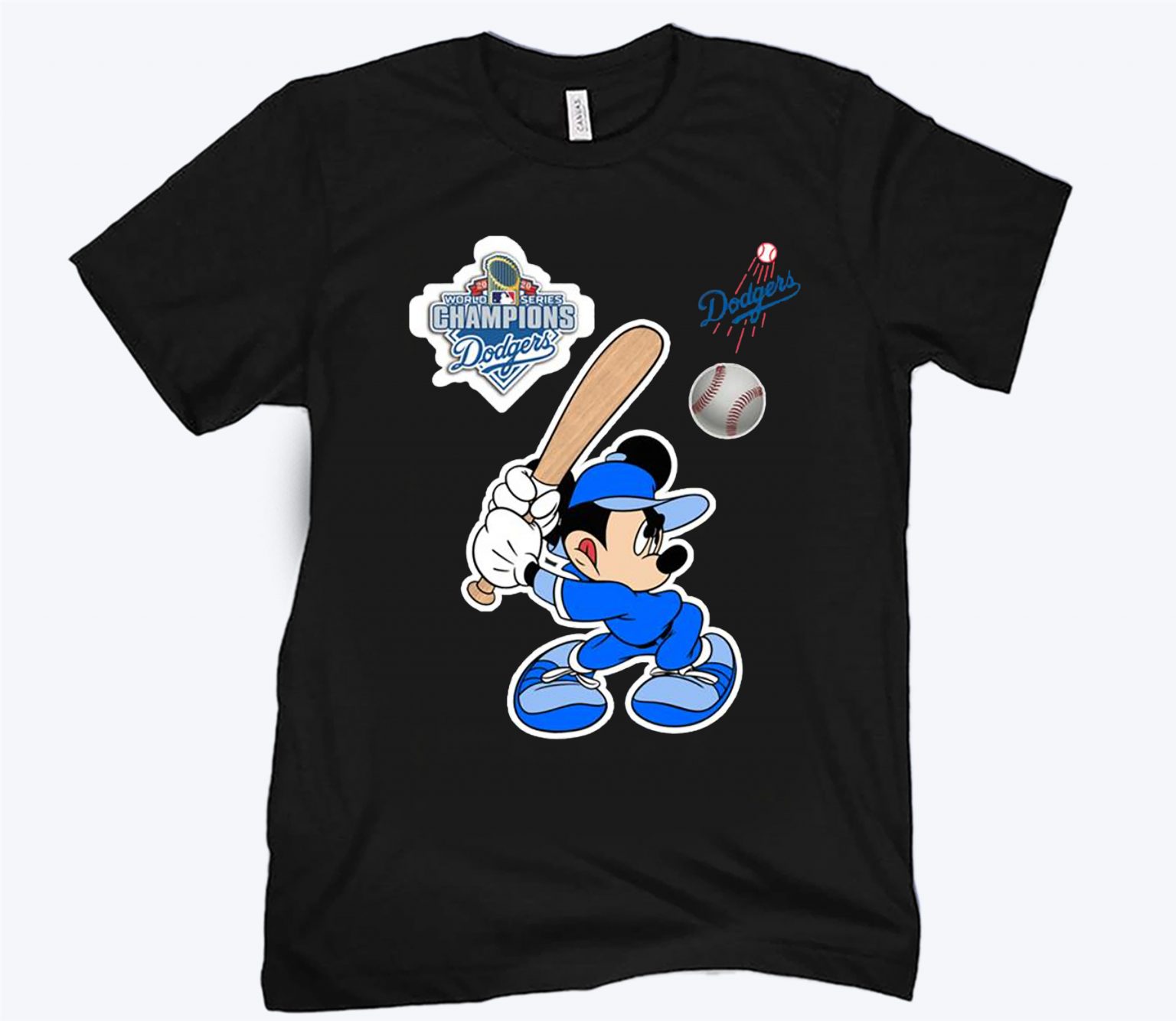 Mickey Mouse Playing Baseball World Series Champion Dodgers Shirt Teezill